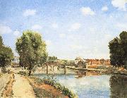 Camille Pissarro Pang map of the railway bridge Schwarz Germany oil painting reproduction